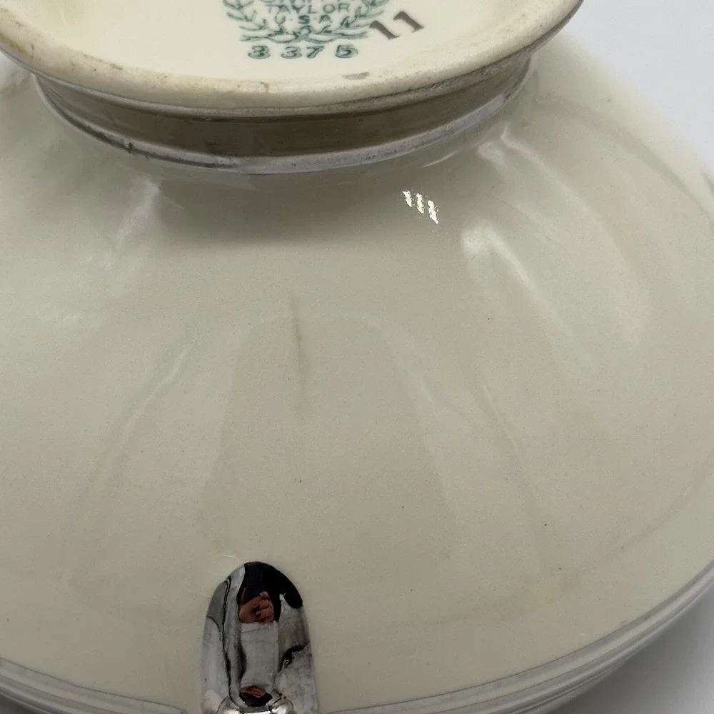 Vtg 1936‎ Taylor Smith Sugar Bowl USA 601 Ivory Silver Platinum Rings Lidded MCM